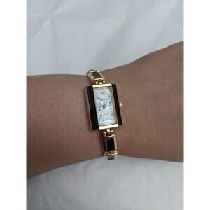 Ronica Women's Gold Tone Watch With Black Accents 7.25in Working